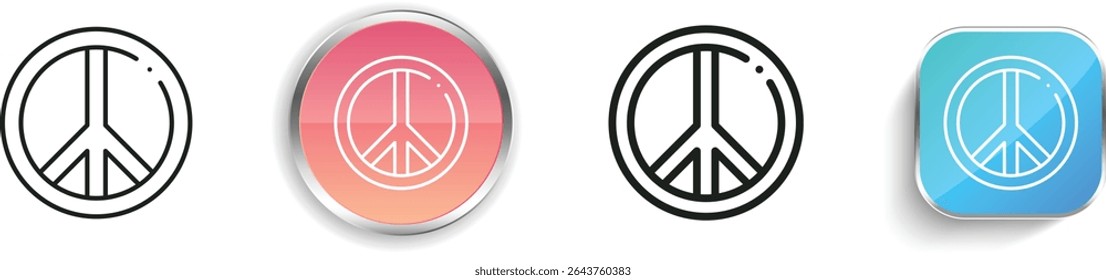 peace symbol icon. Thin Linear, Regular and Button Style Design Isolated On White Background