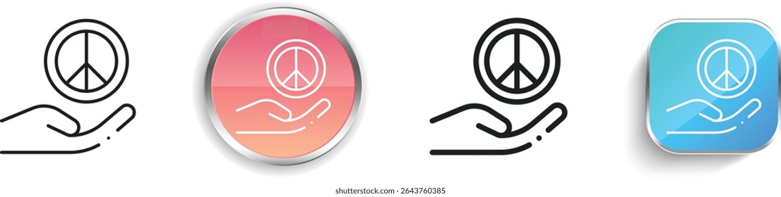 peace symbol icon. Thin Linear, Regular and Button Style Design Isolated On White Background