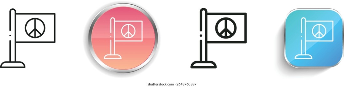 peace symbol icon. Thin Linear, Regular and Button Style Design Isolated On White Background