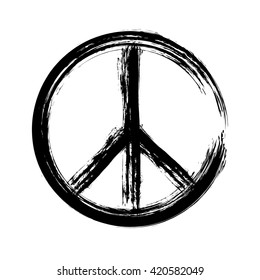 Peace Symbol Icon Vector Friendship Pacifism