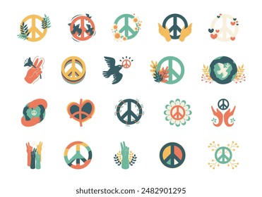 Peace Symbol Illustration Element Set