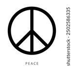 Peace symbol, also an international protest sign used in the campaign for nuclear disarmament and fight for freedom, vector illustration