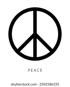 Peace symbol, also an international protest sign used in the campaign for nuclear disarmament and fight for freedom, vector illustration