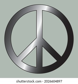 peace symbol with iron texture and plain gradient green background