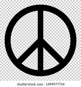 Peace symbol isolated on transparent background. Standard design peace symbol for your banner and poster. Vector graphic.