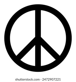 A Peace symbol isolated on a transparent background. International official symbol of Peace. Vector illustration