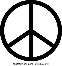 Peace symbol isolated vector with black lines. Peace icon. Anti war and pacifism. Hippie movement.