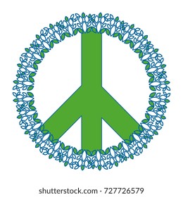 peace symbol with leafs