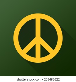 Peace symbol with long shadow