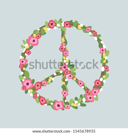 Peace Symbol. Love, Nature and Peace. Vector Icon.