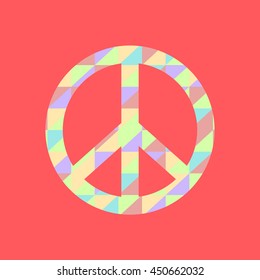 Peace symbol with mix color pattern inside.