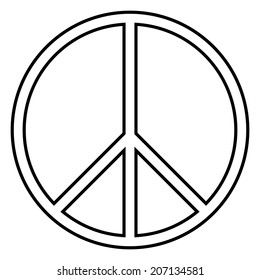 Peace symbol on white background. Vector illustration.