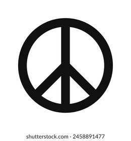 Peace Symbol on White Background. Pacific Logo. Vector Icon