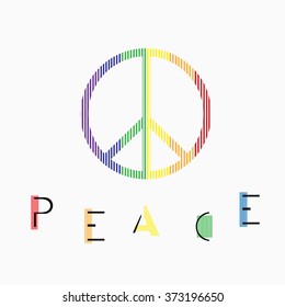 Peace symbol on white background. Vector illustration.
