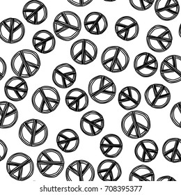 Peace symbol - pacific. Vector hand drawn sketch illustration
