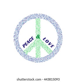 Peace symbol. Pacifist logo. Freedom concept. Antiwar international movement emblem. Social protest banner. Template for demonstration poster. Vector illustration