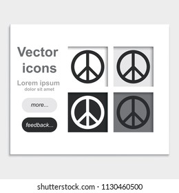 Peace symbol placed on web page template flat vector icon.