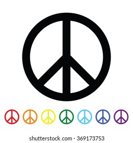 Peace symbol. Rainbow colors. Vector