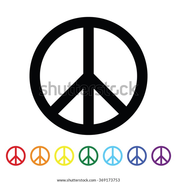 Peace Symbol Rainbow Colors Vector Stock Vector Royalty Free 369173753 9327