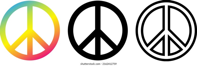 Peace Symbol Set. Vector Icon On White Background.