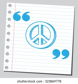 Peace symbol in speech quotes