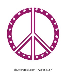 peace symbol with stars