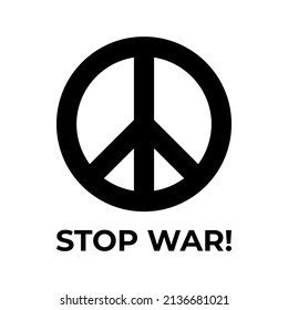 Peace symbol, stop war. Stop war symbol icon. Vector illustration