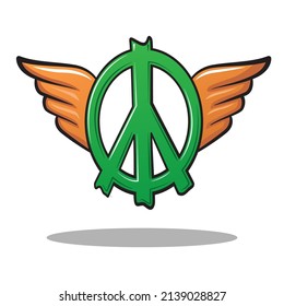 peace symbol vector, free flying wing