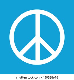 Peace symbol vector icon. Blue background