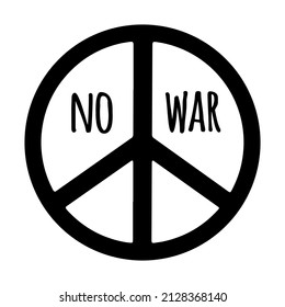 Peace symbol vector icon. Hand drawn illustration isolated on white background. No war, sign of love, faith, hippies. Simple monochrome sketch, doodle. Emblem of pacifism