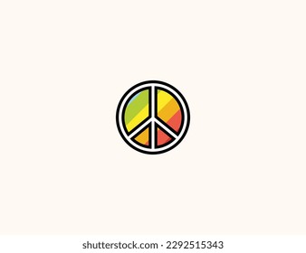 Peace Symbol vector icon.  Isolated Peace Sign flat emoticon illustration - Vector