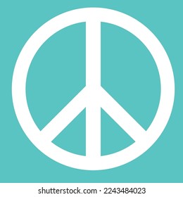 Peace Symbol Vector Icon on colour background.