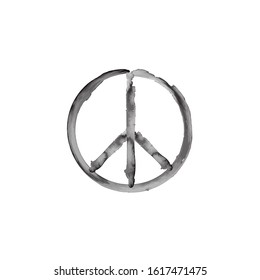 Peace Symbol Vector Icon. peace sign icon. ink brush style