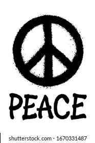 Peace symbol vector icon. Spray art illustration