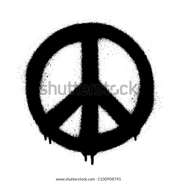 Peace symbol\
vector icon. Spray art\
illustration