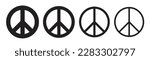 Peace symbol vector illustration. Black and white circle international peace icon for anti war  or nuclear disarmament. american style vector.