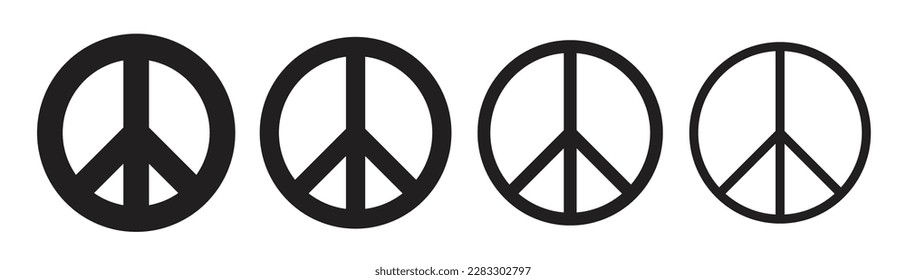 Peace symbol vector illustration. Black and white circle international peace icon for anti war  or nuclear disarmament. american style vector.