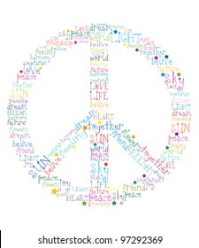 peace symbol word - vector illustration