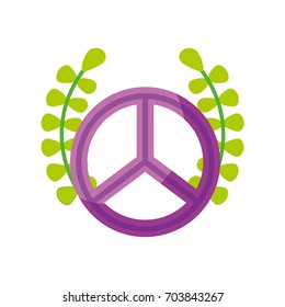 peace symbol with wreath