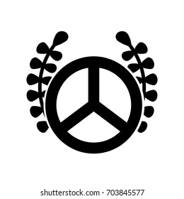 peace symbol with wreath