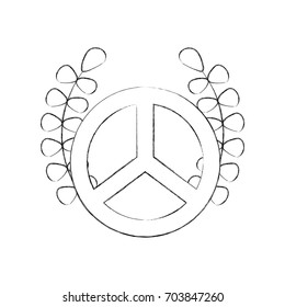 peace symbol with wreath