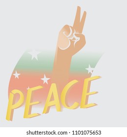 Peace symbolism by hands in vector illustration.
