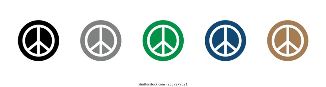 Peace symbols vector icons set