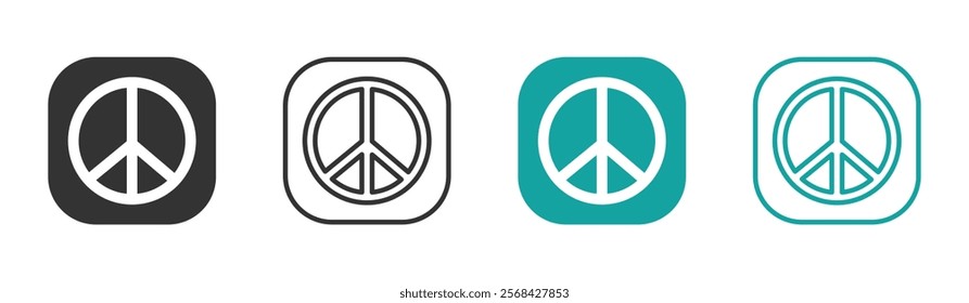 Peace symbols vector icons set. World peace graphic signs