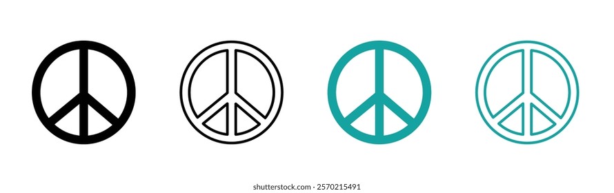 Peace symbols vector icons set. World peace signs set