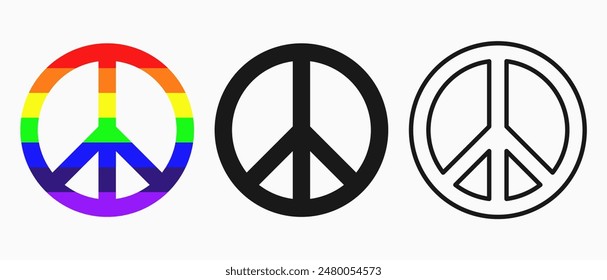 Peace Symbols: vector illustration of peace symbols with white background