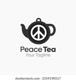 Peace Tea Logo Design Template. Good for Business, Agency, Community and Organization.
