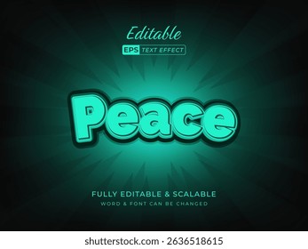peace text effect with vibrant color