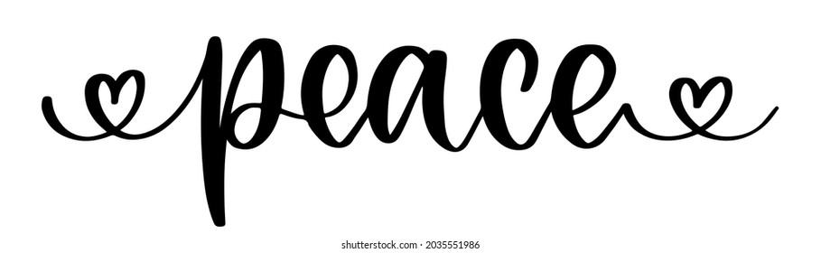 Peace Text Lettering International Day Peace Stock Vector (Royalty Free ...