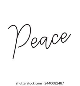 peace text on white background.